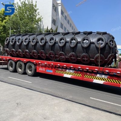 Gemiden gemiye ve gemiye rıhtım için sunulan Sling Tipi Hava Dolu Kauçuk Fenders